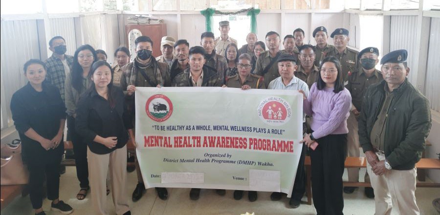 Dr Chikrozho Kezo along with DMHP and prison staffs during mental health awareness programme at District Jail Wokha on March 7.